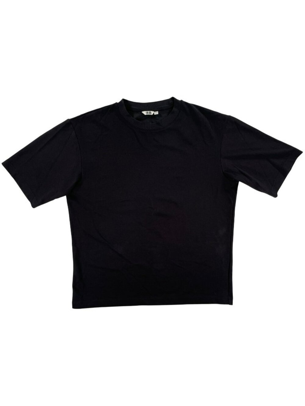 Uniqlo Airism Shirt Oversized Black Crew Neck T-Shirt Cotton Men's Size L NEW
